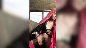 Desi Village Girl Using Thick Vegetable Pleasuring Her Wet Pussy