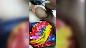 Indian Wife Riding Her Husband Live On Webcam Showing Her Tits