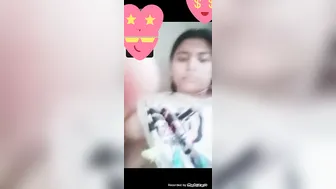 Shy GF Flashing Her Perky Boobs To Lover On Video Call