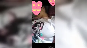 Shy GF Flashing Her Perky Boobs To Lover On Video Call