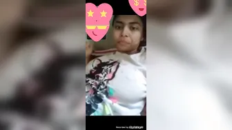 Shy GF Flashing Her Perky Boobs To Lover On Video Call