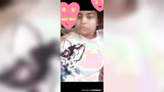 Shy GF Flashing Her Perky Boobs To Lover On Video Call
