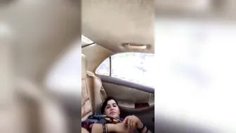 Desi Wife Flashing Her Pussy Naked In Backseat Of Car