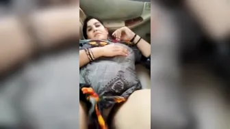 Desi Wife Flashing Her Pussy Naked In Backseat Of Car