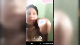 Young Girl Flashing Her Tits During Late Night Video Call