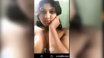 Young Girl Flashing Her Tits During Late Night Video Call