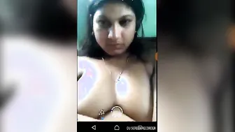 Young Girl Flashing Her Tits During Late Night Video Call