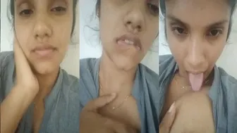 Indian Girl Showing Off Her Big Natural Tits On Selfie