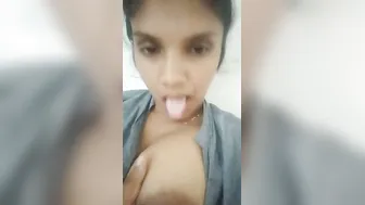 Indian Girl Showing Off Her Big Natural Tits On Selfie