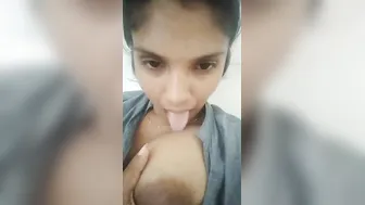 Indian Girl Showing Off Her Big Natural Tits On Selfie