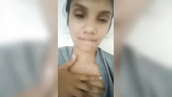 Indian Girl Showing Off Her Big Natural Tits On Selfie