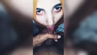 Hijabi GF Secretly Sucking Cock Recorded On Mobile Cam