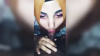 Hijabi GF Secretly Sucking Cock Recorded On Mobile Cam