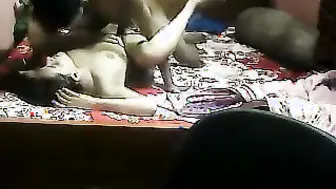 College Lovers Recording Their Private Bedroom Session Together