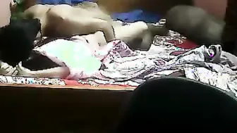 College Lovers Recording Their Private Bedroom Session Together