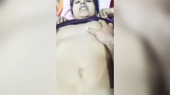 Busty Wife Moaning While Fingering Her Tight Pussy At Home
