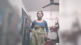 Naughty Wife Stripping Her Saree For Lover In The Bedroom