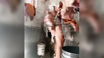 Desi Wife Caught Naked Doing Laundry On Hidden Camera