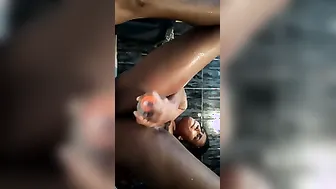 Desperate Woman Using Glass Bottle To Pleasure Herself On Camera