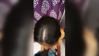 Salesgirl Giving Head To Customer Inside Shopping Mall Restroom