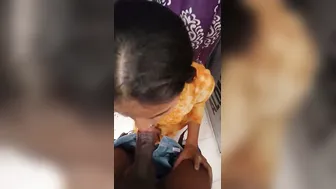 Salesgirl Giving Head To Customer Inside Shopping Mall Restroom