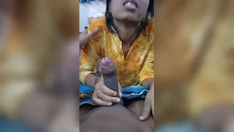 Salesgirl Giving Head To Customer Inside Shopping Mall Restroom