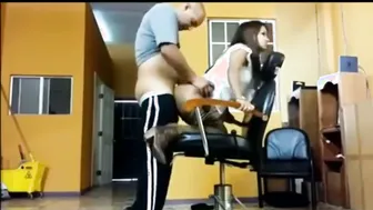 Office Slut Bent Over Chair Getting Fucked Hard From Behind