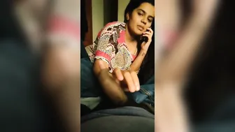 Jerking Off My Brother While Chatting With Hubby On The Phone