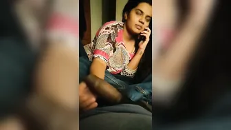 Jerking Off My Brother While Chatting With Hubby On The Phone