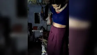 Village Wife Stripping Completely Naked Teasing On Selfie Cam