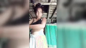 Young Village Girl Doing Full Nude Striptease For Phone Camera