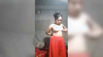 Innocent Girl Stripping Naked Making Private Video For Boyfriend