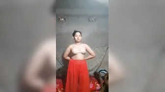 Innocent Girl Stripping Naked Making Private Video For Boyfriend