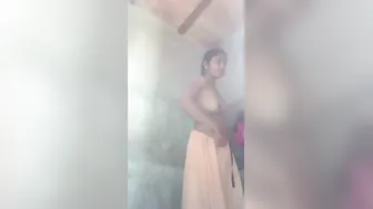 Dehati Wife Stripping Saree Showing Her Naked Pussy For Lover