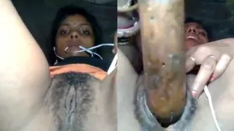 Horny Village Wife Fucking Herself With Kitchen Rolling Pin