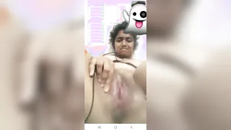 GF Spreading Pussy Wide Open For Boyfriend Close Up View