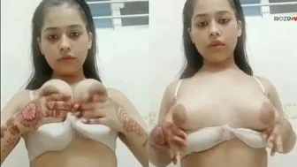 Young Slut Playing With Her Natural Boobs On Webcam For Lover