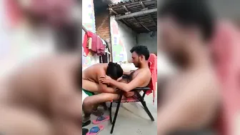 Village Slut Getting Pounded Hard In The Open Courtyard
