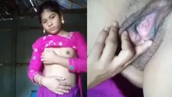 Married Village Slut Exposing Her Hairy Pussy On Camera For Me