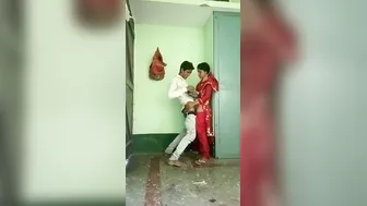 Desi Bhabhi Standing Up Taking Young Devars Cock From Behind