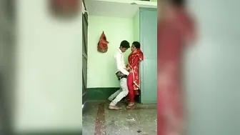 Desi Bhabhi Standing Up Taking Young Devars Cock From Behind