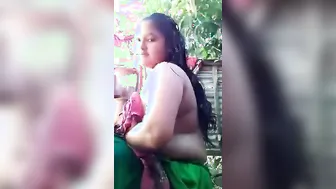 Married Woman Bathing Topless Caught On Hidden Camera