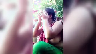Married Woman Bathing Topless Caught On Hidden Camera