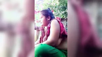 Married Woman Bathing Topless Caught On Hidden Camera