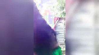 Married Woman Bathing Topless Caught On Hidden Camera