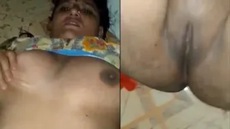 Indian Wife Getting Her Boobs Groped While Taking Dick