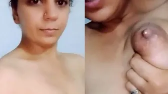 Naughty Bhabhi Groping Her Big Tits While Talking Dirty At Home