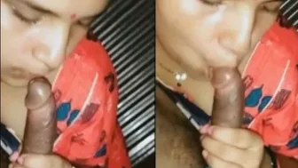 Young Indian Wife Sucking Cock Deep After Getting Home From Work