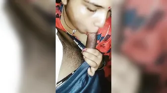 Young Indian Wife Sucking Cock Deep After Getting Home From Work