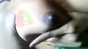 Horny Desi Girl Squeezing And Playing With Her Natural Big Boobs